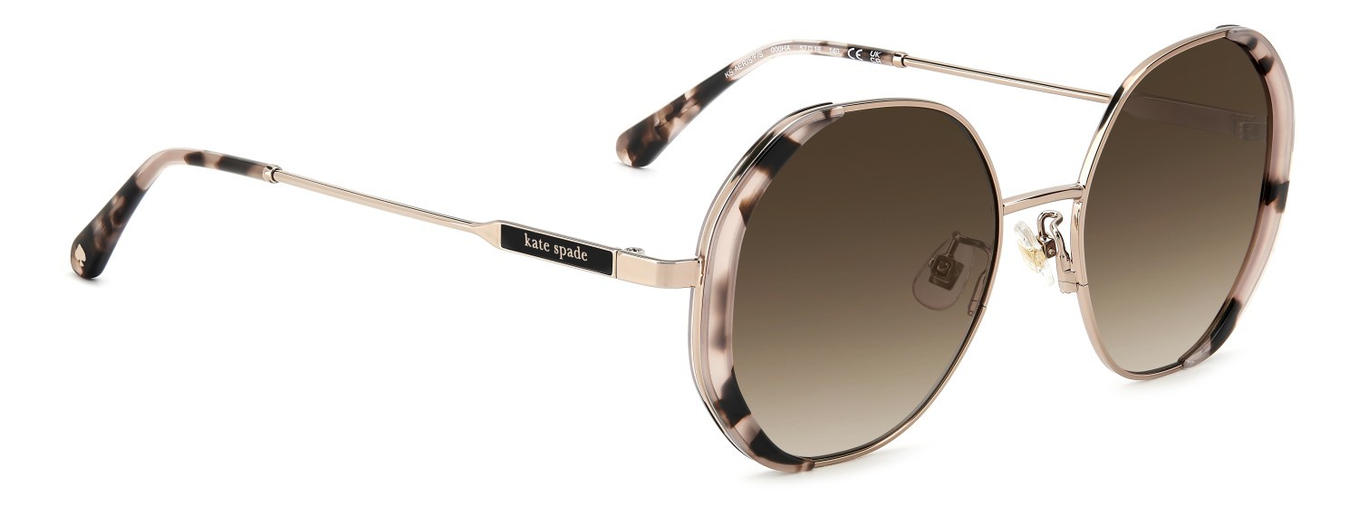 Sunglasses Kate Spade Ks Aeris/F 207630 000 HA color rose gold shape rectangle lenses brown shaded