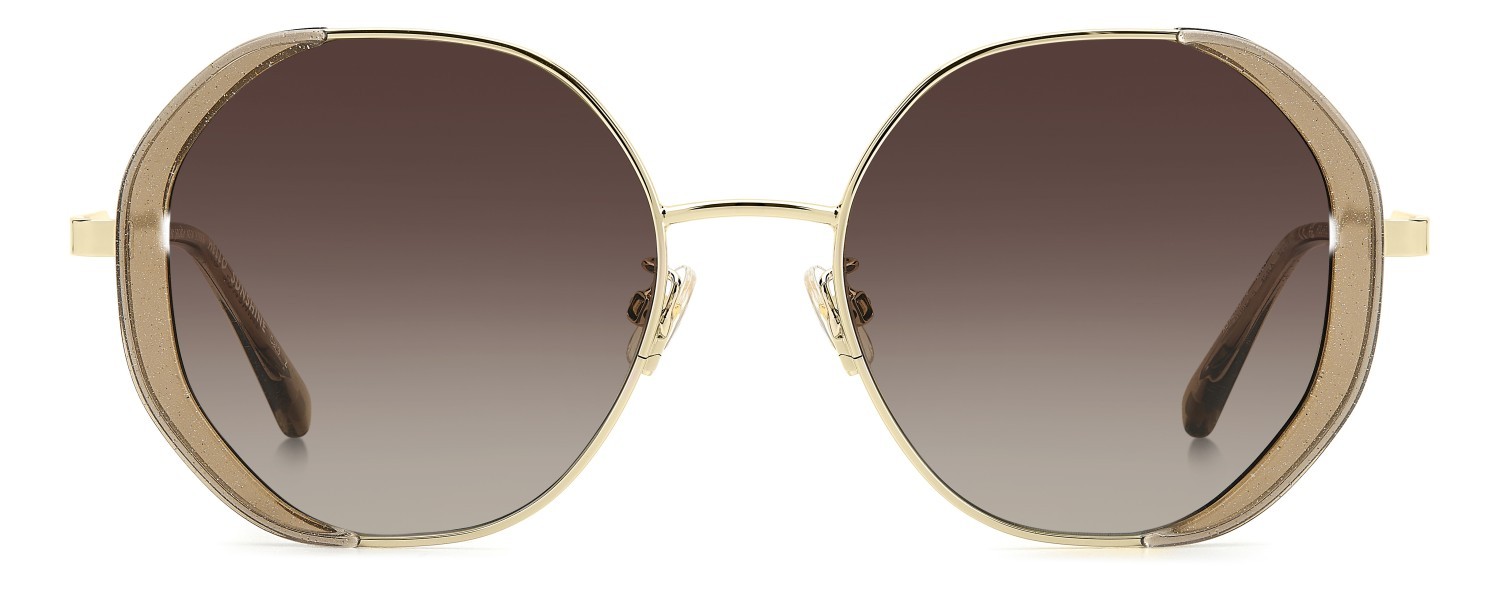 Sunglasses Kate Spade Ks Aeris/F 207630 4S4 LA color crystal gold glitter shape rectangle lenses brown shaded polarized