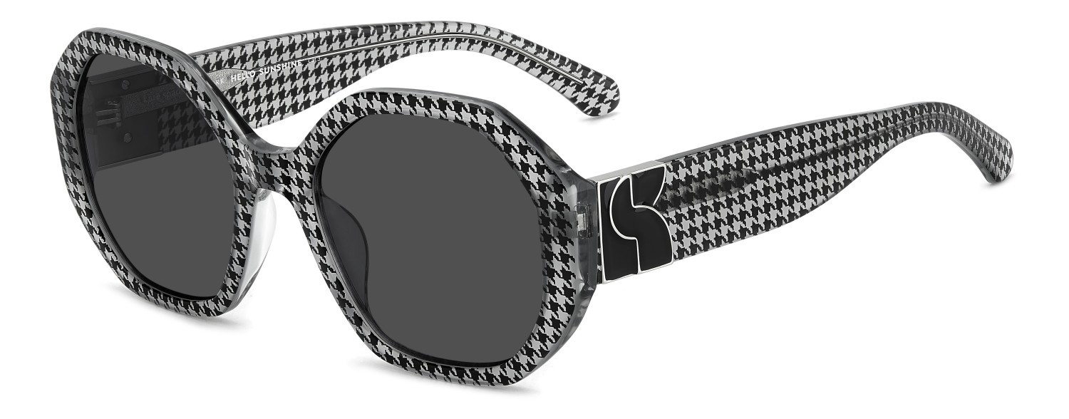 Sunglasses Kate Spade Ks Flynnie/G 207636 1EI IR color black pattern grey shape rectangle lenses grey