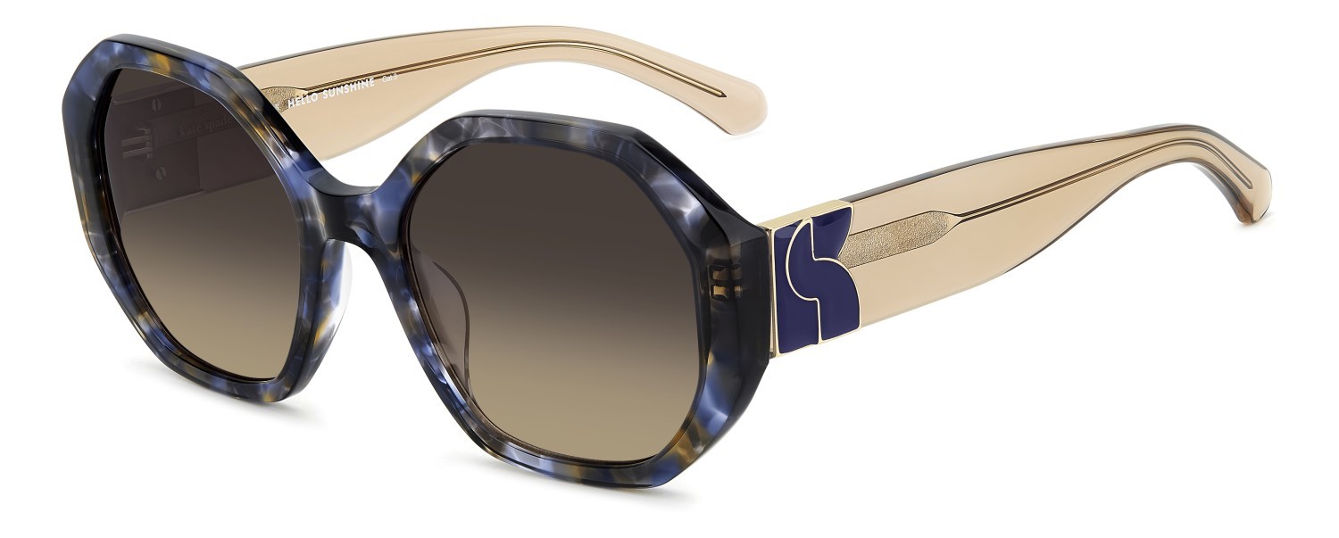 Sunglasses Kate Spade Ks Flynnie/G 207636 4FK PR color blue havana brown shape rectangle lenses grey brown doubleshade