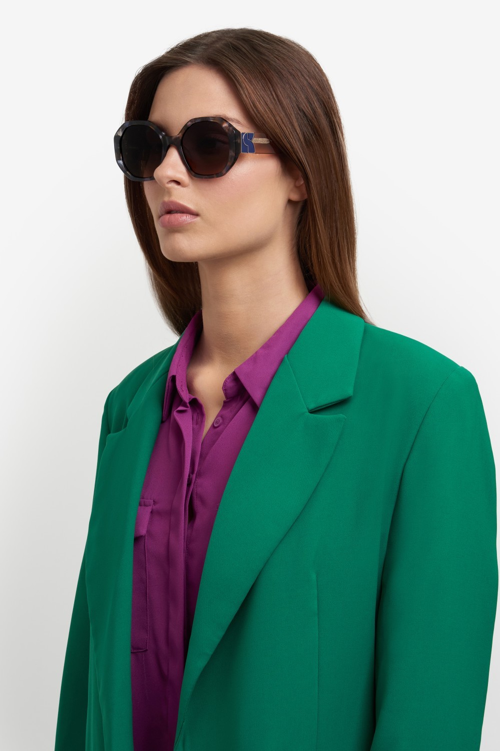 Sunglasses Kate Spade Ks Flynnie/G 207636 4FK PR color blue havana brown shape rectangle lenses grey brown doubleshade