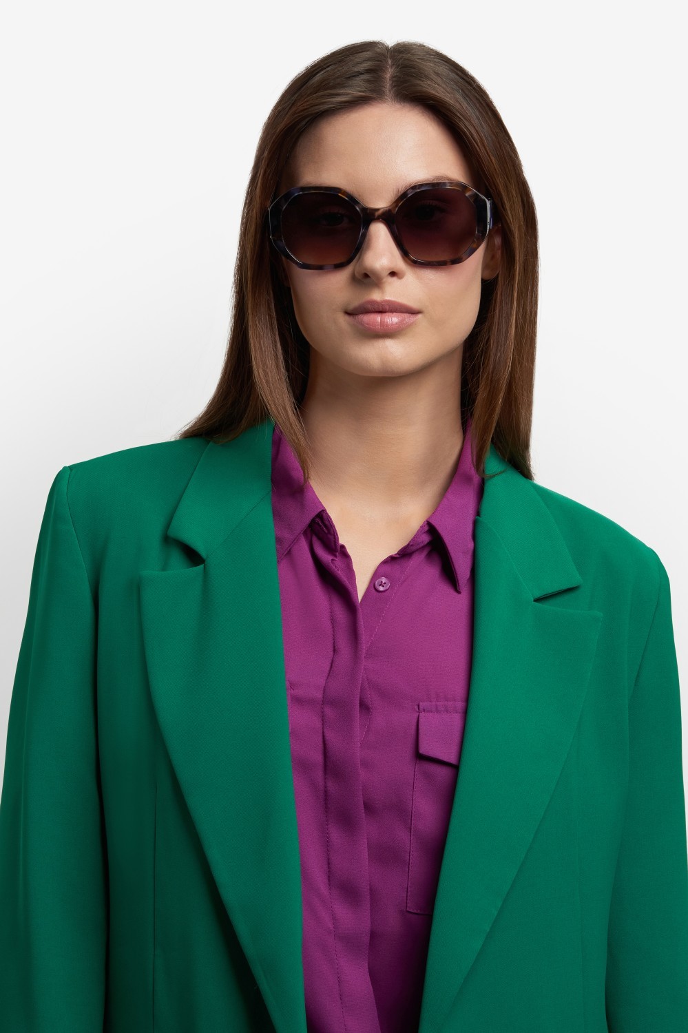 Sunglasses Kate Spade Ks Flynnie/G 207636 4FK PR color blue havana brown shape rectangle lenses grey brown doubleshade