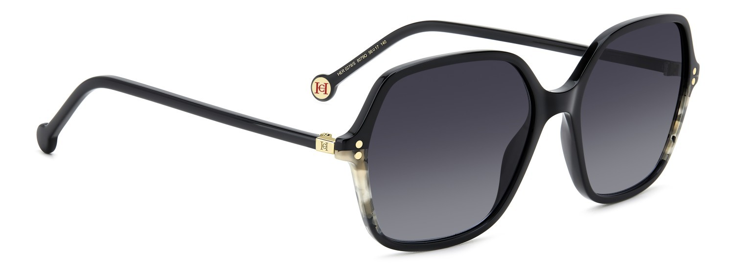 Occhiali da sole Carolina Herrera Her 0278/S 207638 807 9O colore black forma quadrato lenti dark grey shaded