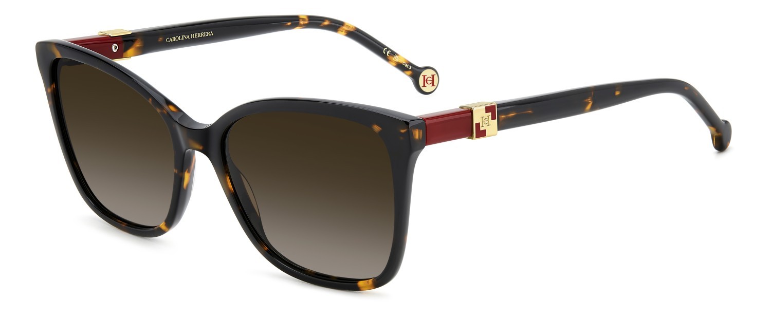 Sunglasses Carolina Herrera Her 0273/S 207639 086 HA color havana shape rectangle lenses brown shaded