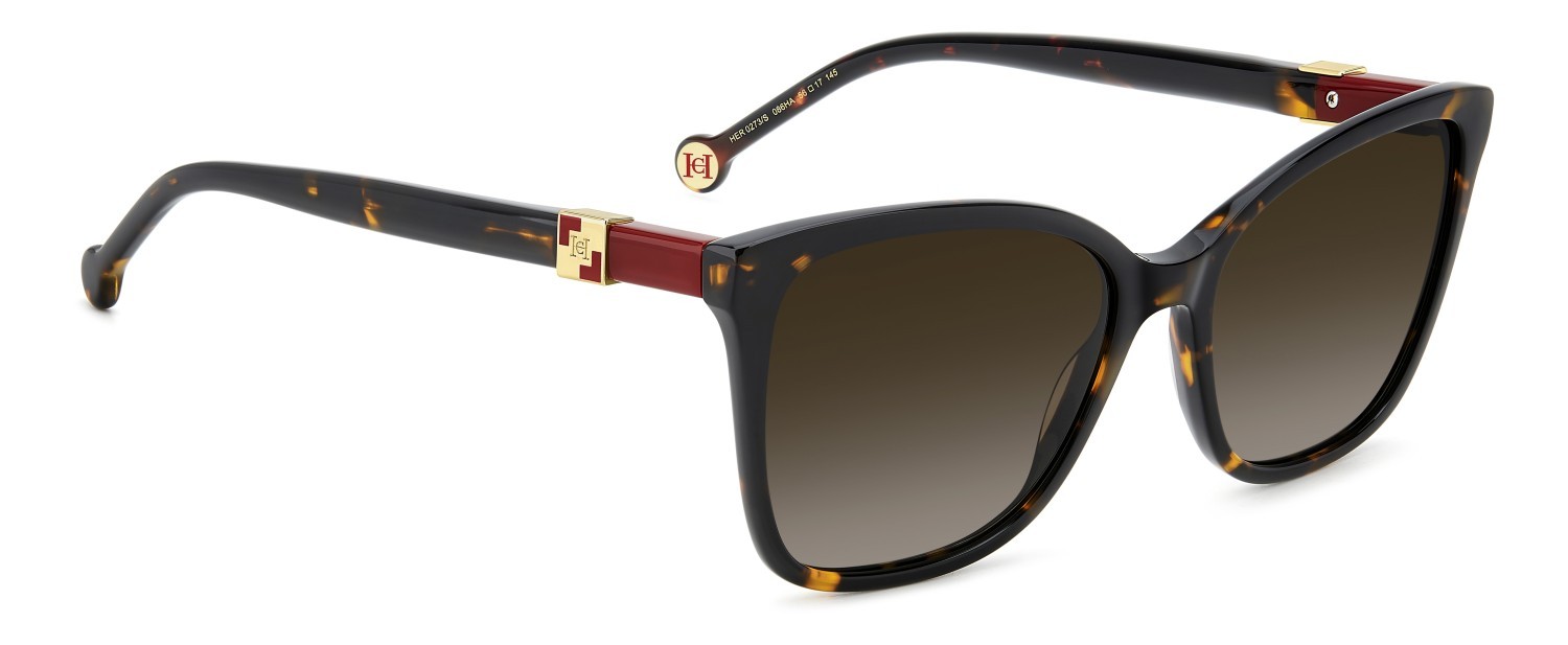Sunglasses Carolina Herrera Her 0273/S 207639 086 HA color havana shape rectangle lenses brown shaded