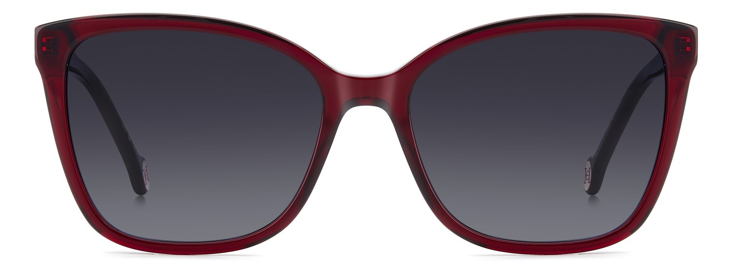 Sonnenbrillen Carolina Herrera Her 0273/S 207639 LHF 9O farbe burgundy form rechteckig gläser dark grey shaded
