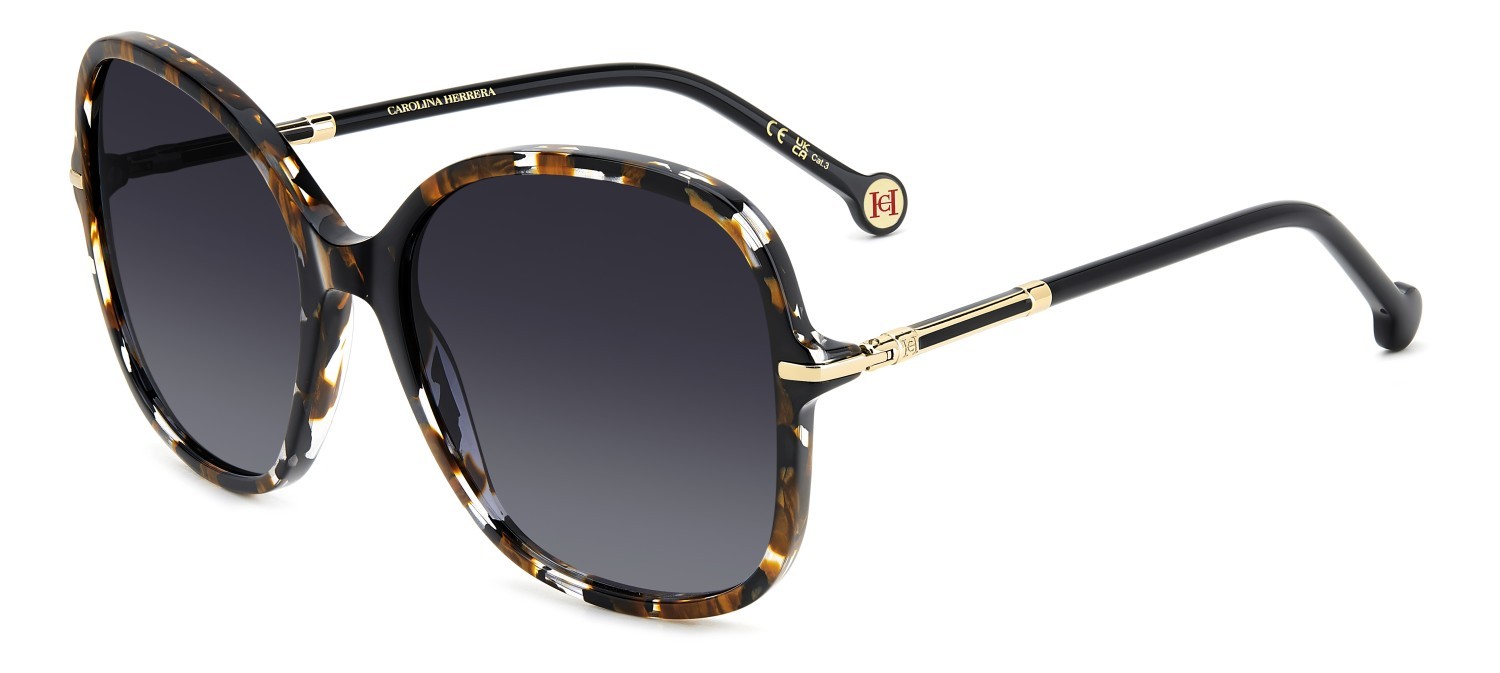 Sonnenbrillen Carolina Herrera Her 0269/S 207642 XWY 9O farbe black havana gold form quadratisch gläser dark grey shaded
