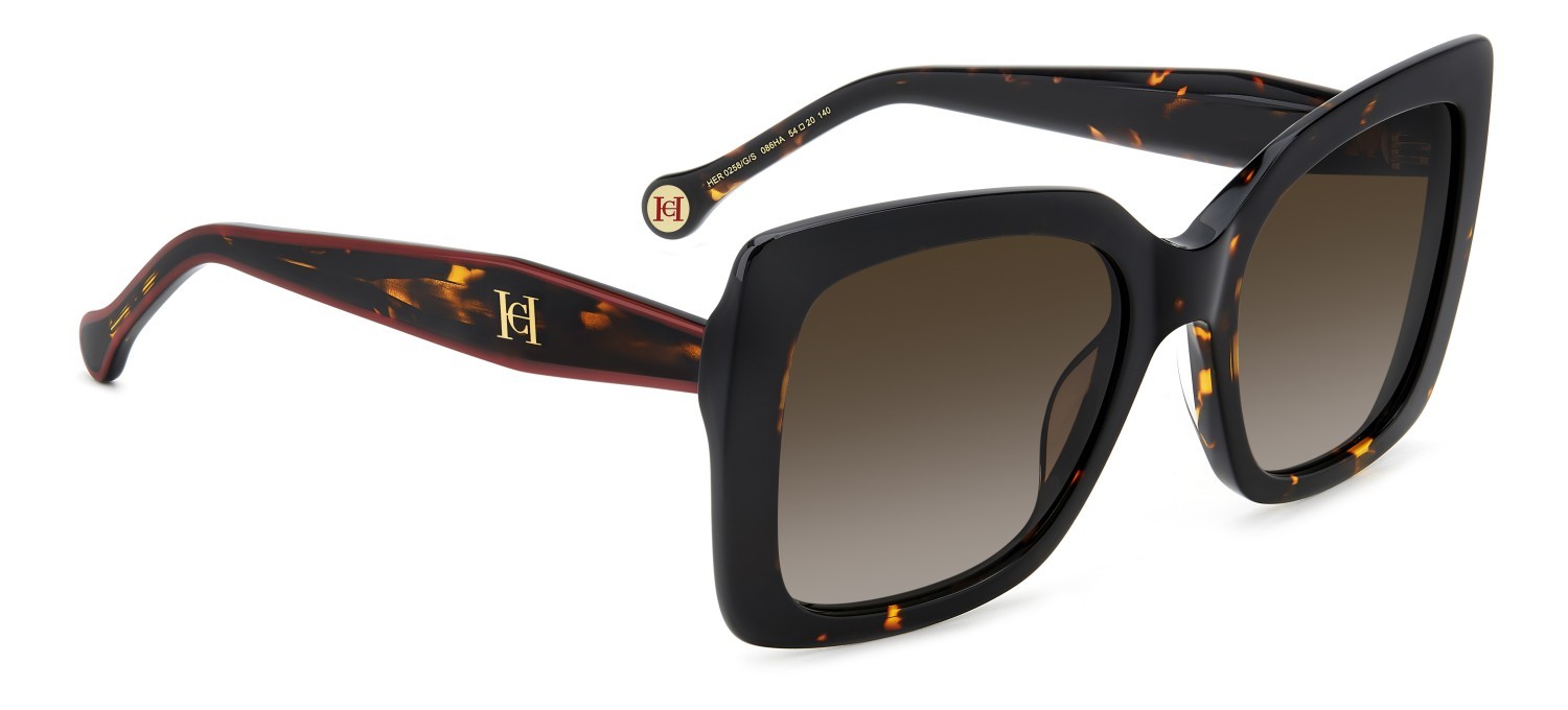 Occhiali da sole Carolina Herrera Her 0258/G 207643 086 HA colore havana forma quadrato lenti brown shaded