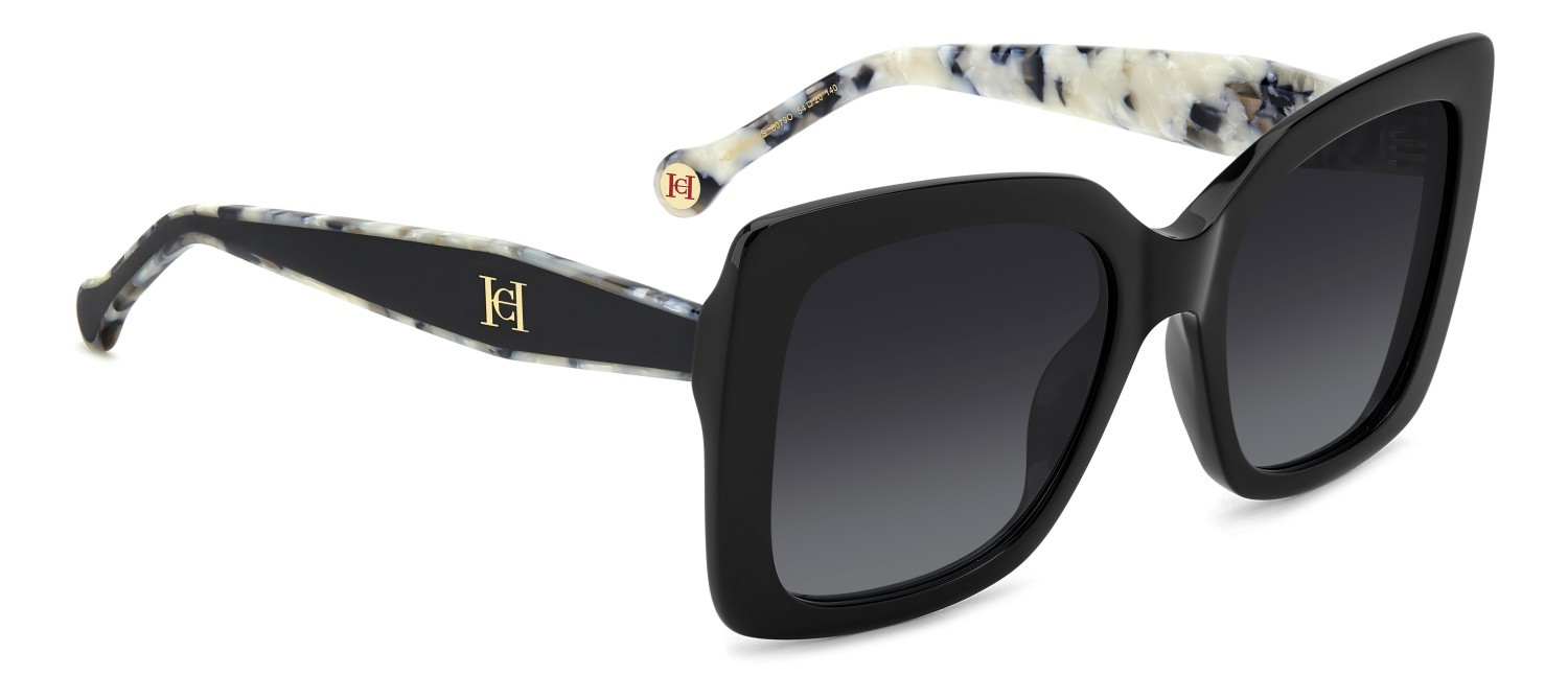 Occhiali da sole Carolina Herrera Her 0258/G 207643 807 9O colore black forma quadrato lenti dark grey shaded