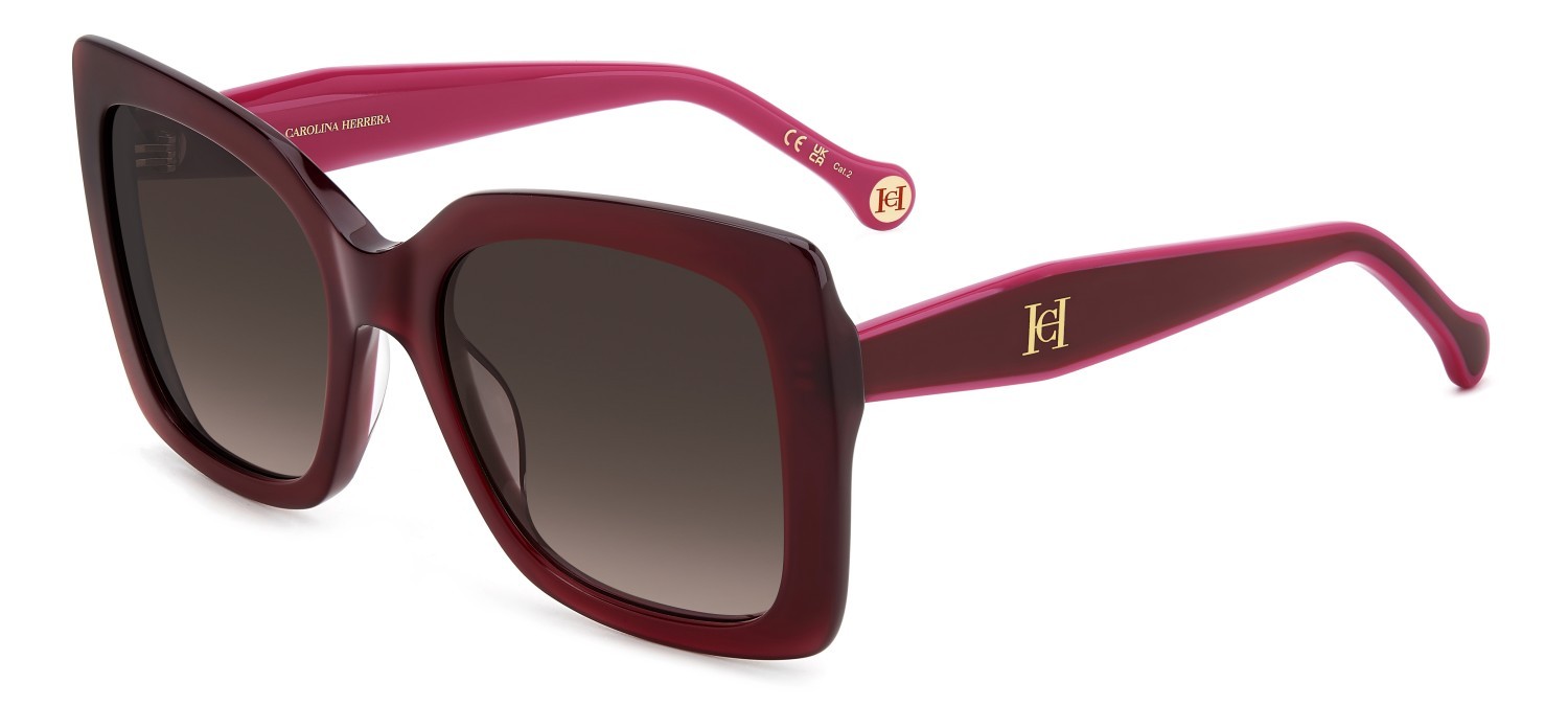 Occhiali da sole Carolina Herrera Her 0258/G 207643 LHF HA colore burgundy forma quadrato lenti brown shaded