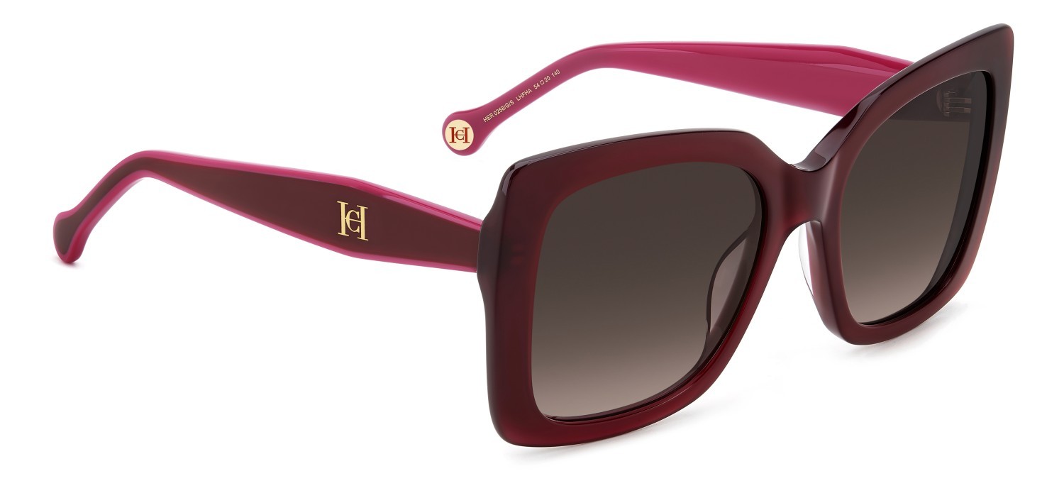 Occhiali da sole Carolina Herrera Her 0258/G 207643 LHF HA colore burgundy forma quadrato lenti brown shaded