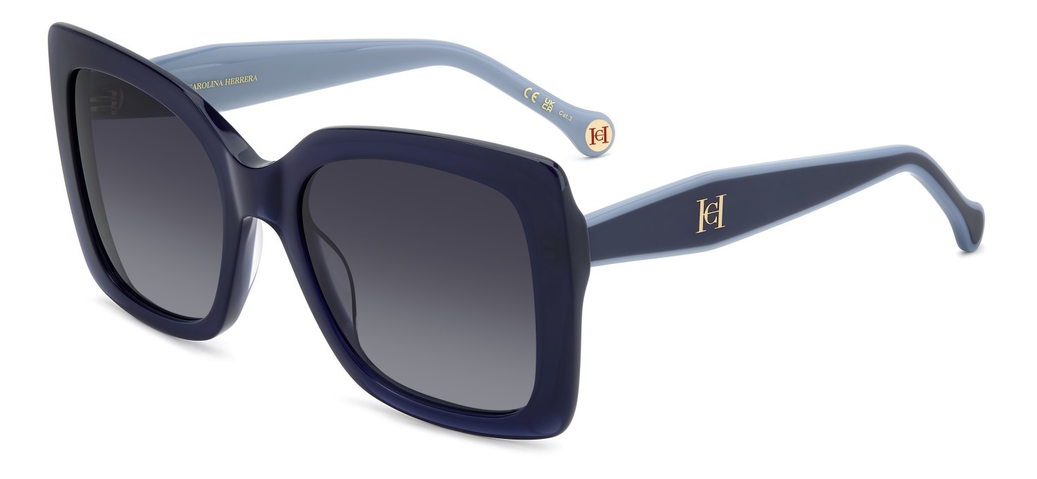 Sonnenbrillen Carolina Herrera Her 0258/G 207643 PJP 9O farbe blue form quadratisch gläser dark grey shaded
