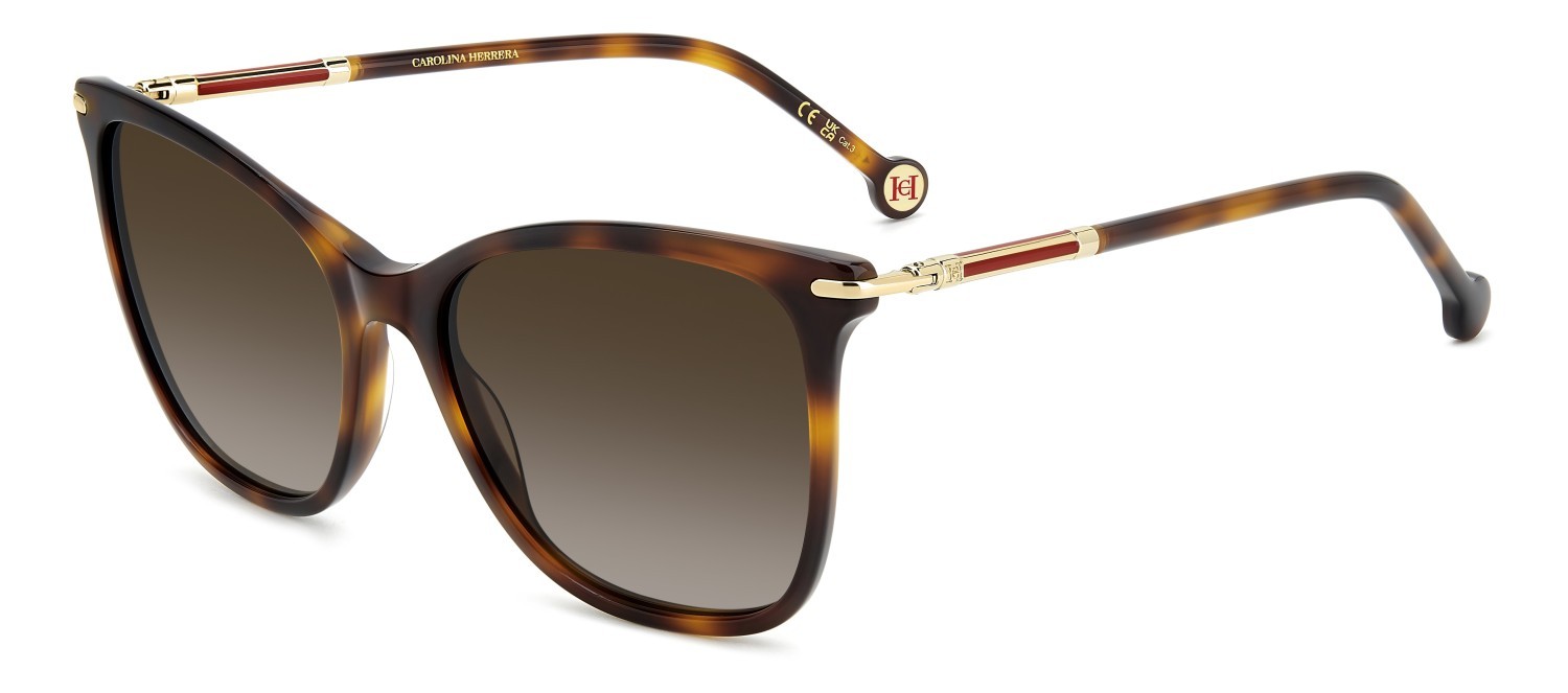 Occhiali da sole Carolina Herrera Her 0268/S 207644 086 HA colore havana forma rettangolare lenti brown shaded