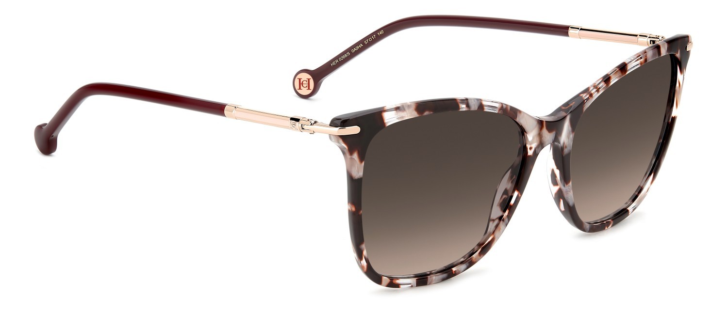Occhiali da sole Carolina Herrera Her 0268/S 207644 0A0 HA colore pink havana red forma rettangolare lenti brown shaded