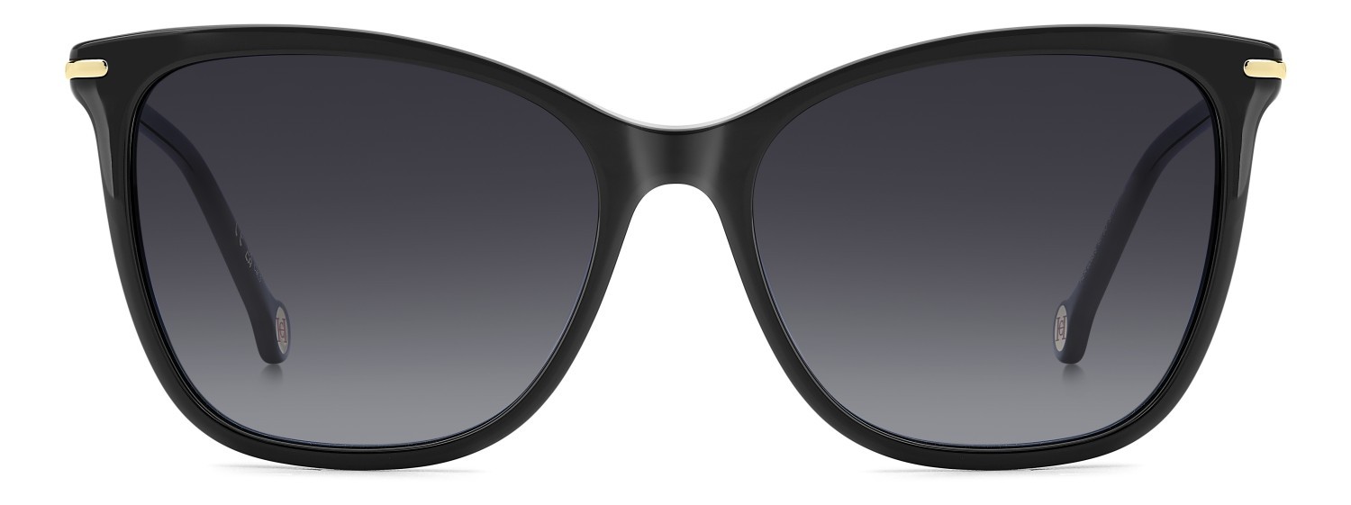 Occhiali da sole Carolina Herrera Her 0268/S 207644 807 9O colore black forma rettangolare lenti dark grey shaded