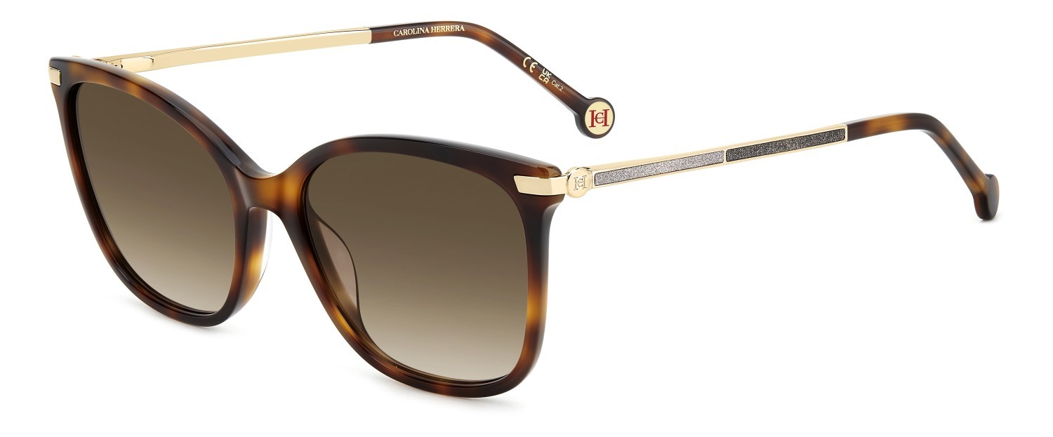 Occhiali da sole Carolina Herrera Her 0261/G 207645 086 HA colore havana forma rettangolare lenti brown shaded