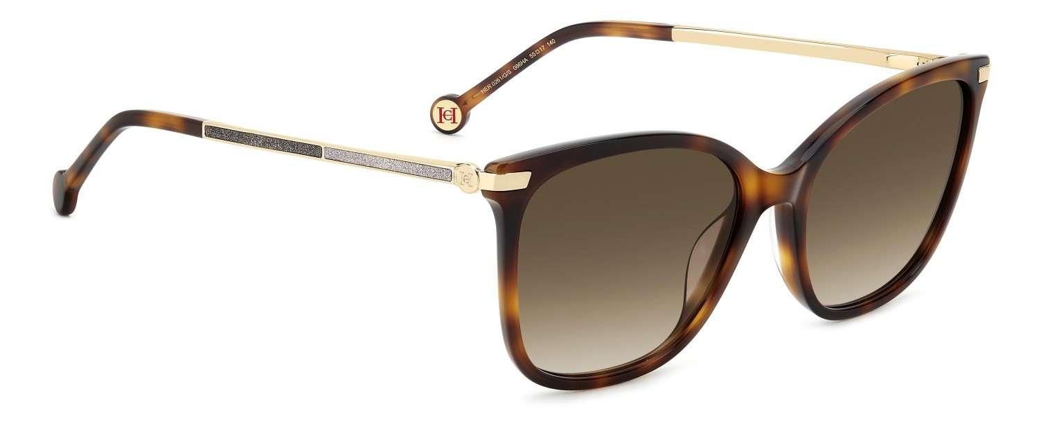 Occhiali da sole Carolina Herrera Her 0261/G 207645 086 HA colore havana forma rettangolare lenti brown shaded