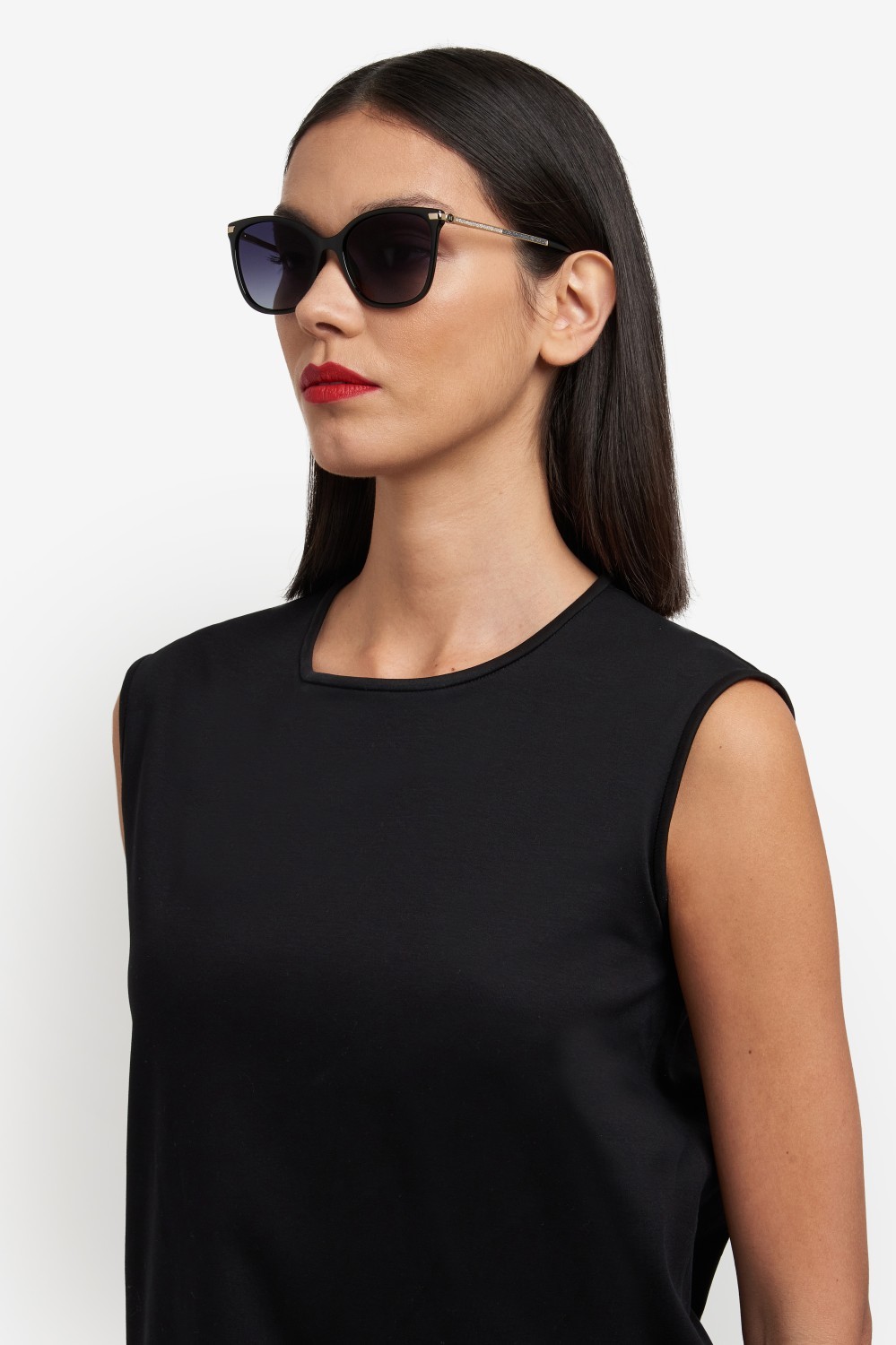 Occhiali da sole Carolina Herrera Her 0261/G 207645 807 9O colore black forma rettangolare lenti dark grey shaded