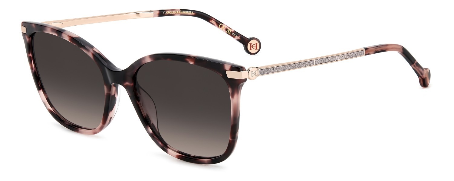 Occhiali da sole Carolina Herrera Her 0261/G 207645 HT8 HA colore pink havana forma rettangolare lenti brown shaded