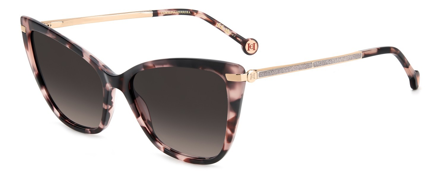 Occhiali da sole Carolina Herrera Her 0262/S 207646 HT8 HA colore pink havana forma rettangolare lenti brown shaded