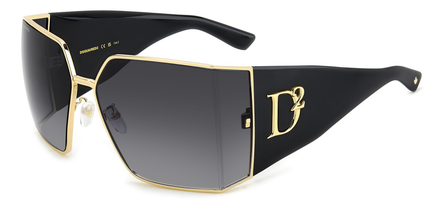 Sonnenbrillen Dsquared2 D2 0154/S 207654 000 9O farbe rose gold form quadratisch gläser dark grey shaded
