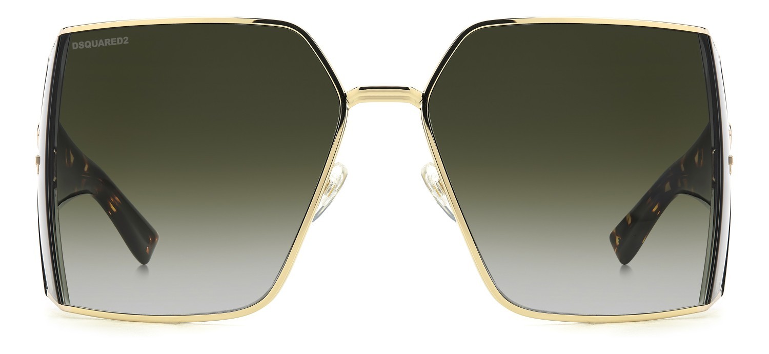 Sonnenbrillen Dsquared2 D2 0154/S 207654 J5G 9K farbe gold form quadratisch gläser green shaded