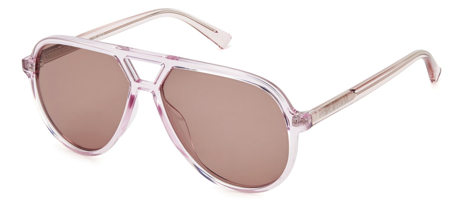 Sunglasses Privé Revaux Vault/S 207656 3DV 0F color crystal pink shape aviator lenses pink polarized