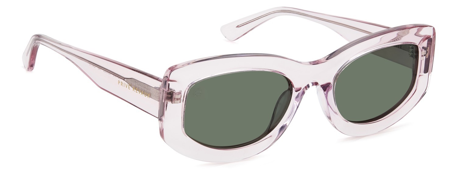 Sunglasses Privé Revaux Wynwood/S 207657 3DV UC color crystal pink shape oval lenses green polarized