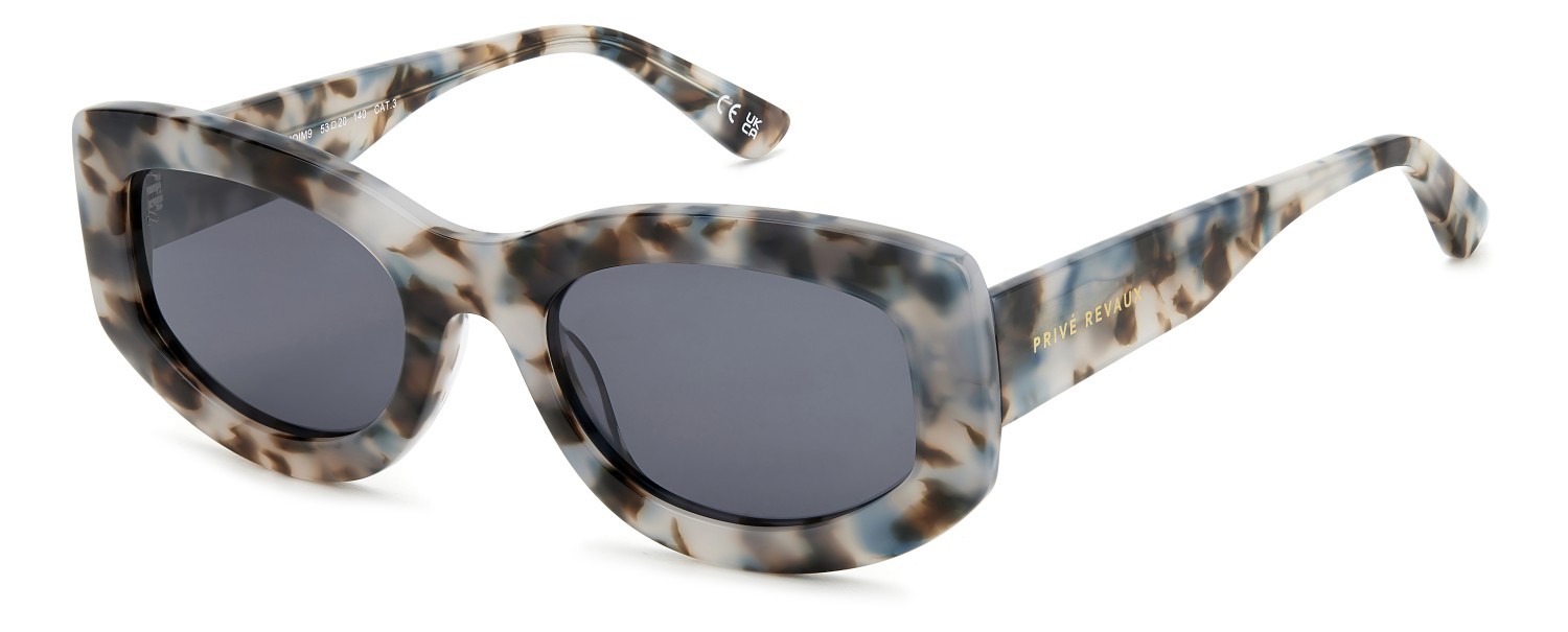 Sunglasses Privé Revaux Wynwood/S 207657 MOI M9 color grey havana brown shape oval lenses grey polarized