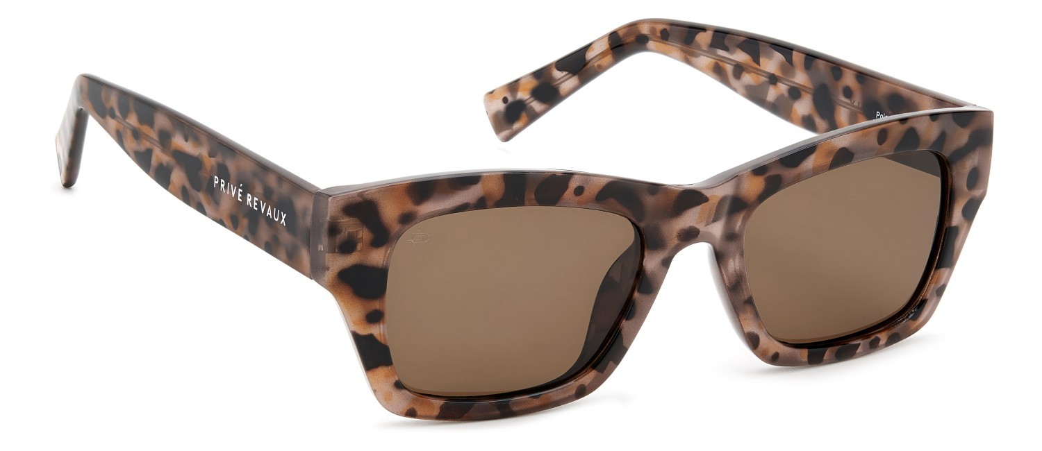 Sunglasses Privé Revaux Cocoa Beach/S 207658 HT8 SP color pink havana shape rectangle lenses bronze polarized