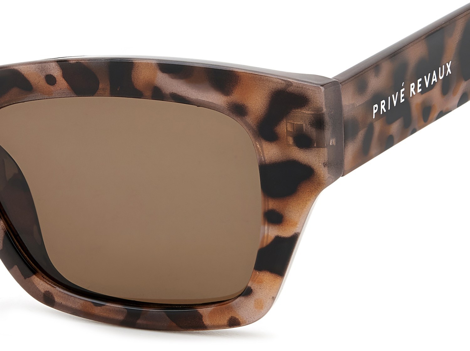 Sunglasses Privé Revaux Cocoa Beach/S 207658 HT8 SP color pink havana shape rectangle lenses bronze polarized