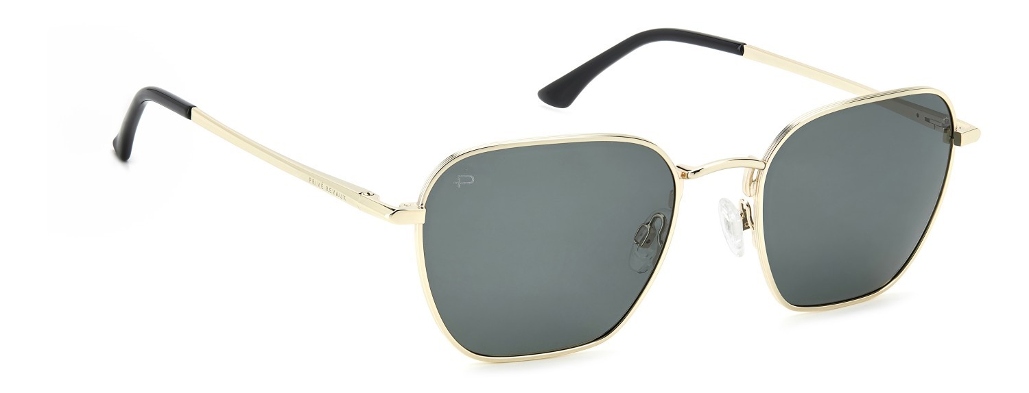 Sunglasses Privé Revaux Timber/S 207659 PEF UC color gold green shape square lenses green polarized