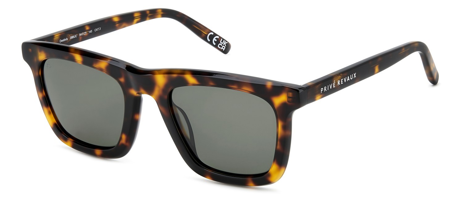 Sunglasses Privé Revaux Destin/S 207664 086 UC color havana shape square lenses green polarized