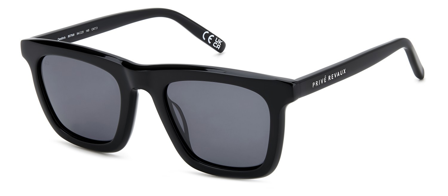 Sonnenbrillen Privé Revaux Destin/S 207664 807 M9 farbe black form quadratisch gläser grey polarized