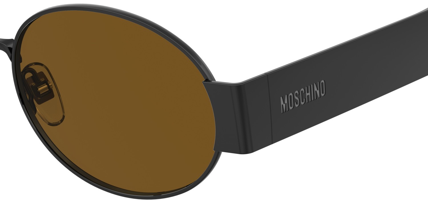 Occhiali da sole Moschino Mos185/S 207691 807 70 colore black forma ovale lenti brown