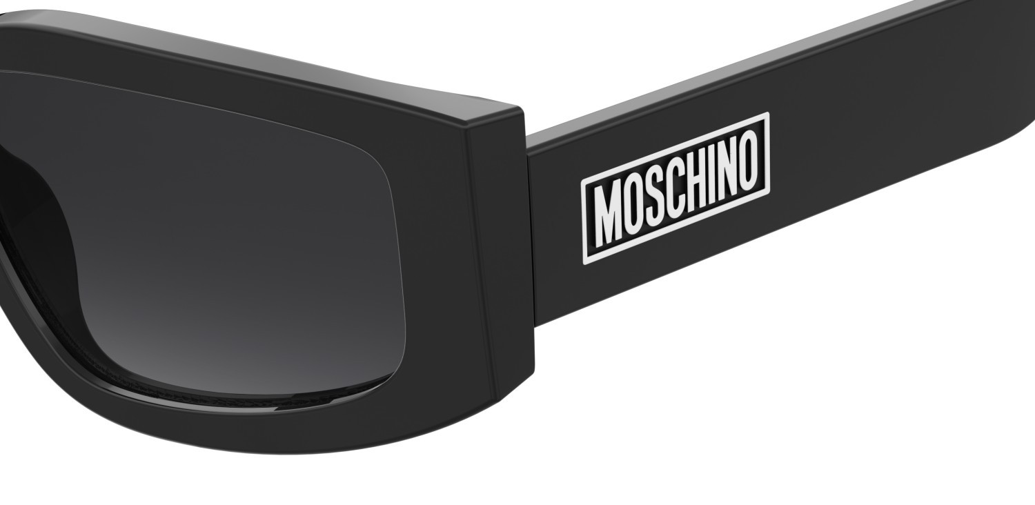 Occhiali da sole Moschino Mos186/S 207693 807 9O colore black forma rettangolare lenti dark grey shaded
