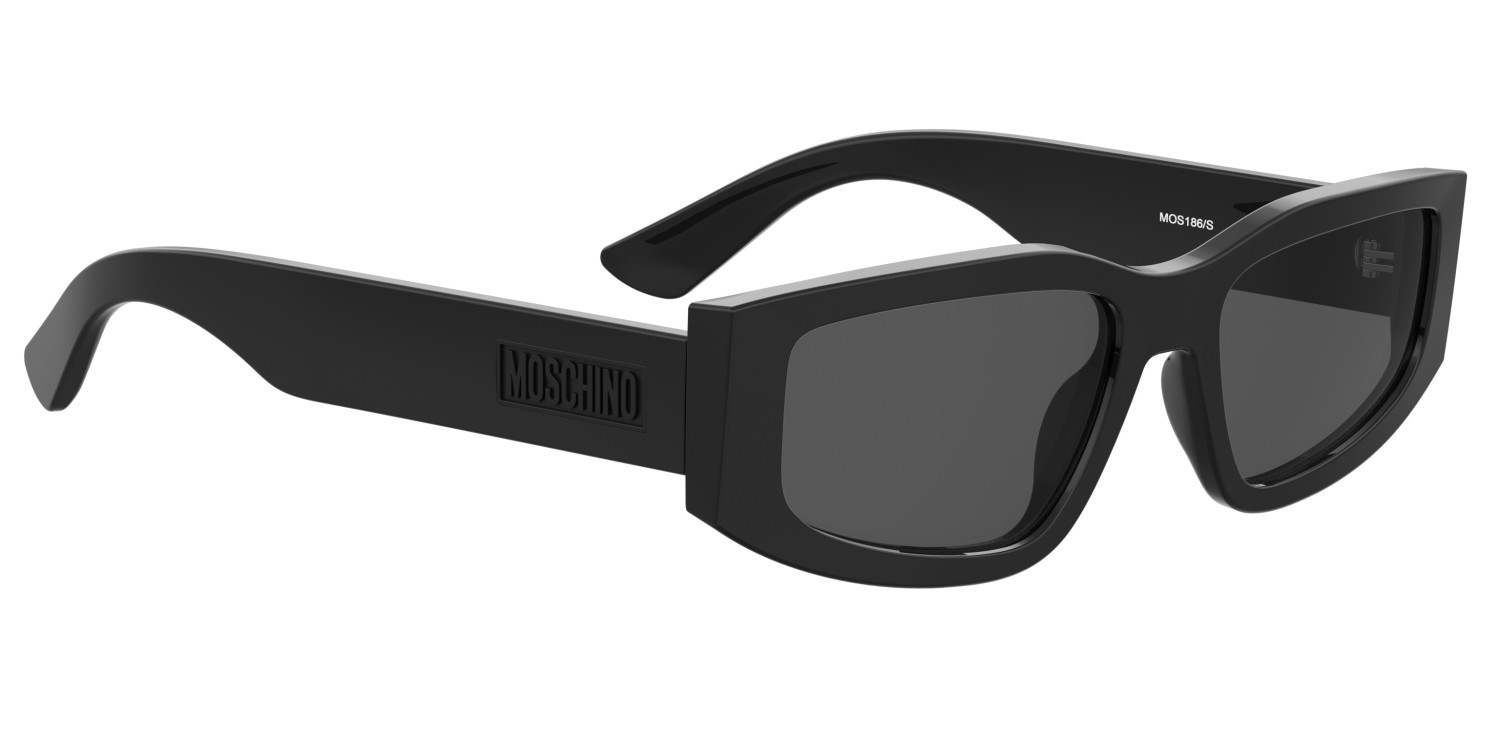 Occhiali da sole Moschino Mos186/S 207693 807 IR colore black forma rettangolare lenti grey