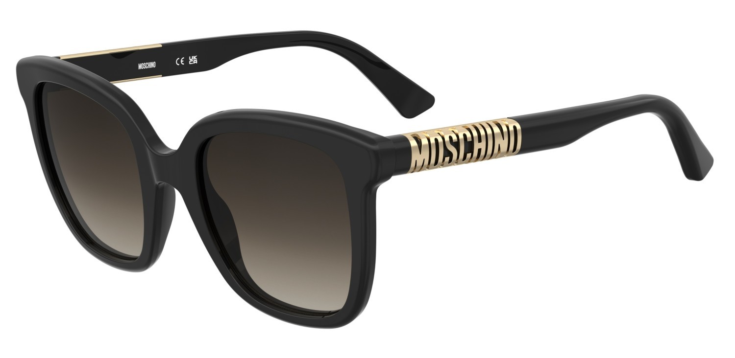 Occhiali da sole Moschino Mos178/S 207696 807 HA colore black forma quadrato lenti brown shaded