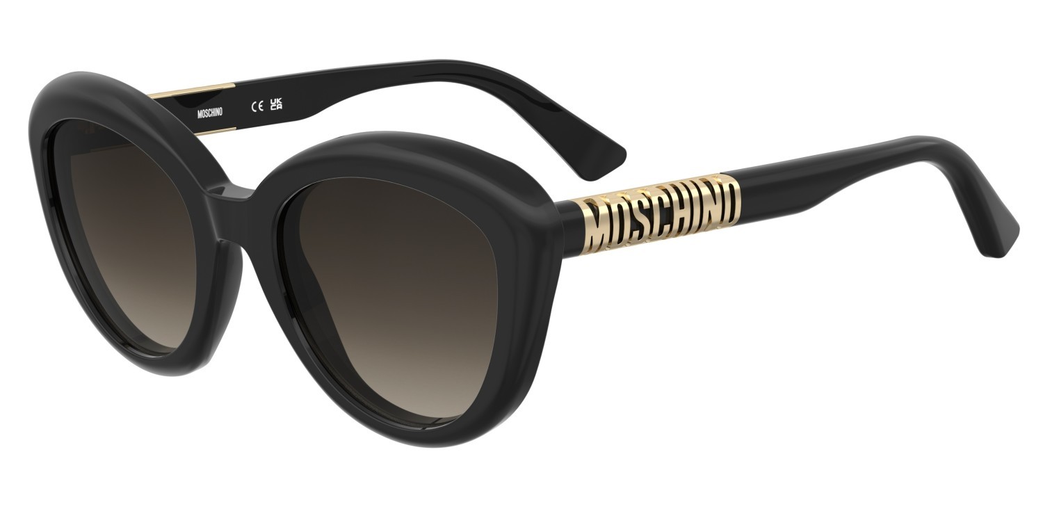 Sunglasses Moschino Mos179/S 207697 807 HA color black shape cat eye lenses brown shaded