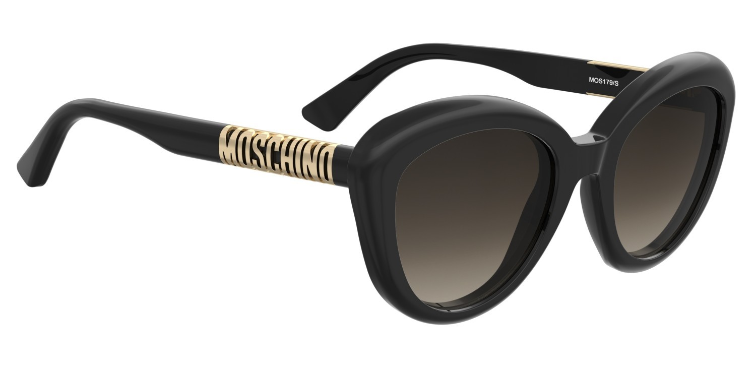 Sunglasses Moschino Mos179/S 207697 807 HA color black shape cat eye lenses brown shaded