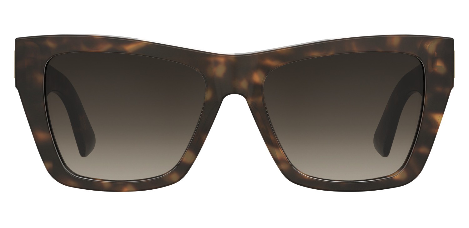 Occhiali da sole Moschino Mos181/S 207698 086 HA colore havana forma rettangolare lenti brown shaded