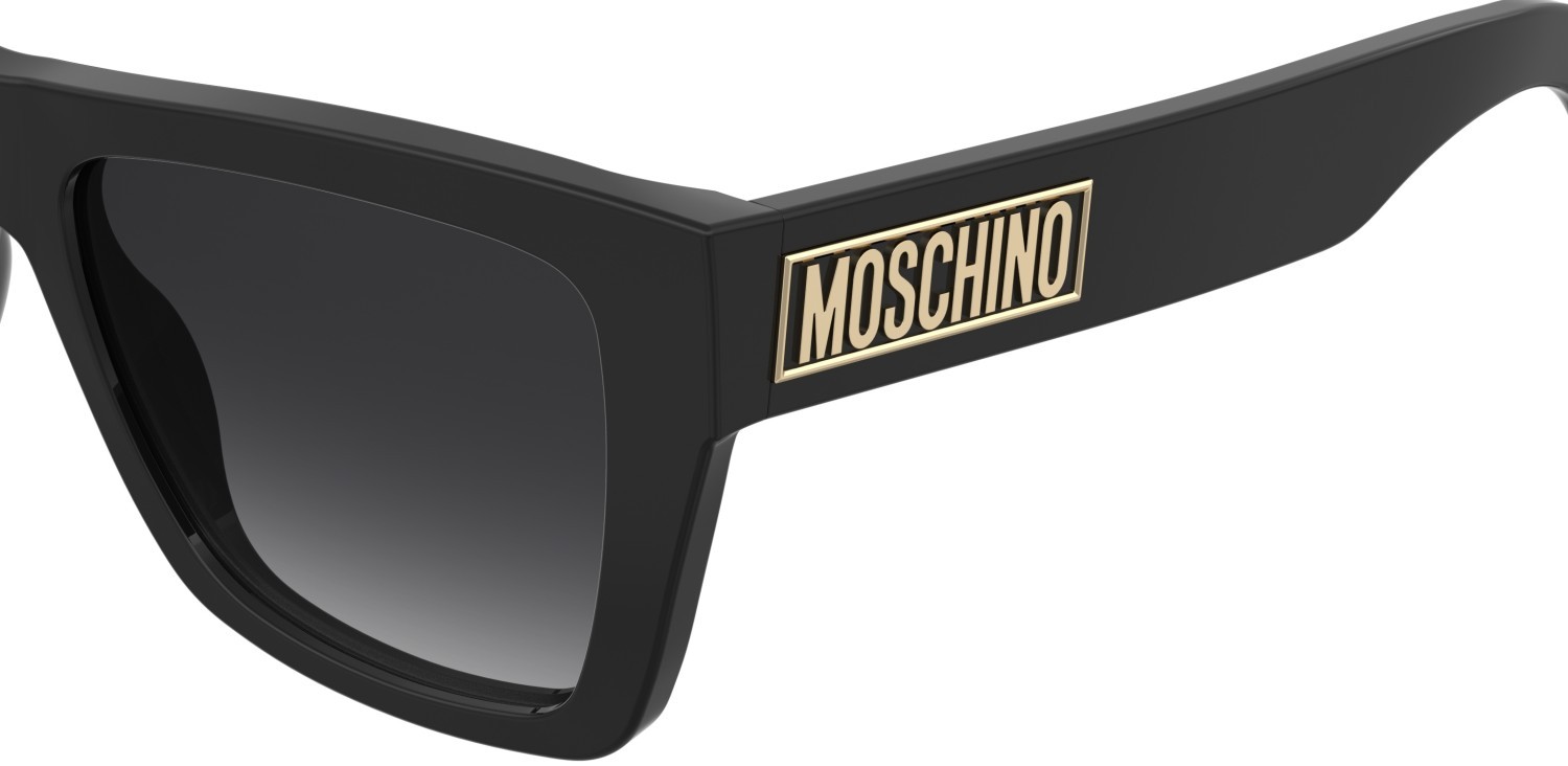 Occhiali da sole Moschino Mos181/S 207698 807 9O colore black forma rettangolare lenti dark grey shaded