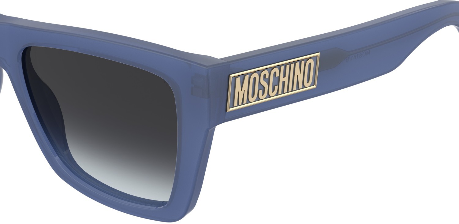 Sonnenbrillen Moschino Mos181/S 207698 PJP 9O farbe blue form rechteckig gläser dark grey shaded