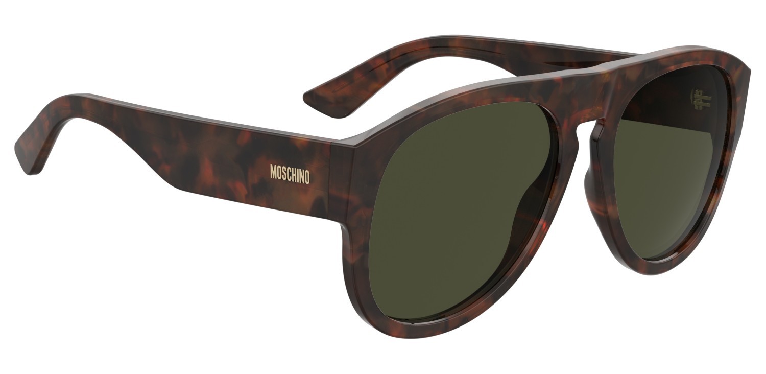 Occhiali da sole Moschino Mos176/S 207699 086 QT colore havana forma aviator lenti green
