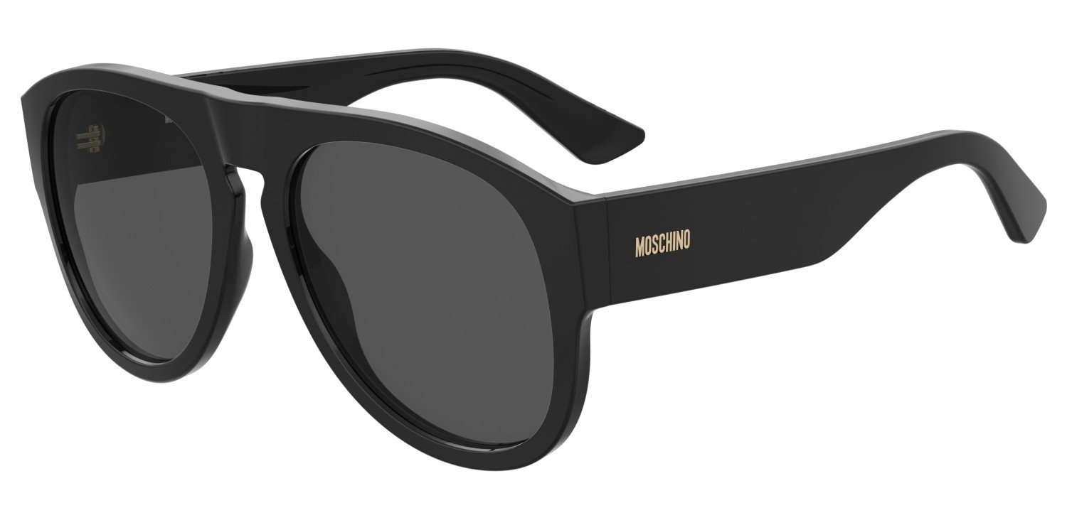 Occhiali da sole Moschino Mos176/S 207699 807 IR colore black forma aviator lenti grey
