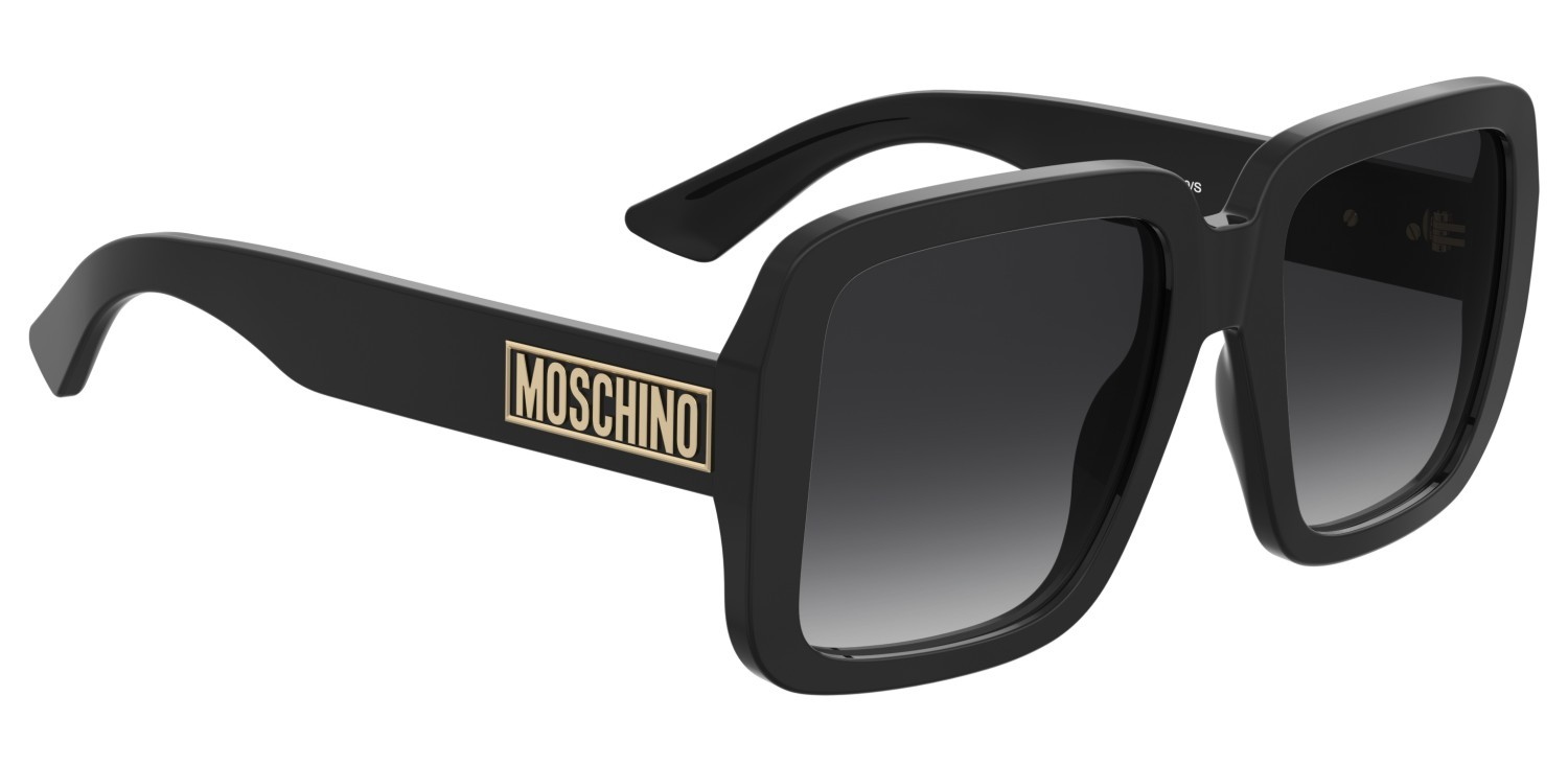 Occhiali da sole Moschino Mos180/S 207700 807 9O colore black forma quadrato lenti dark grey shaded