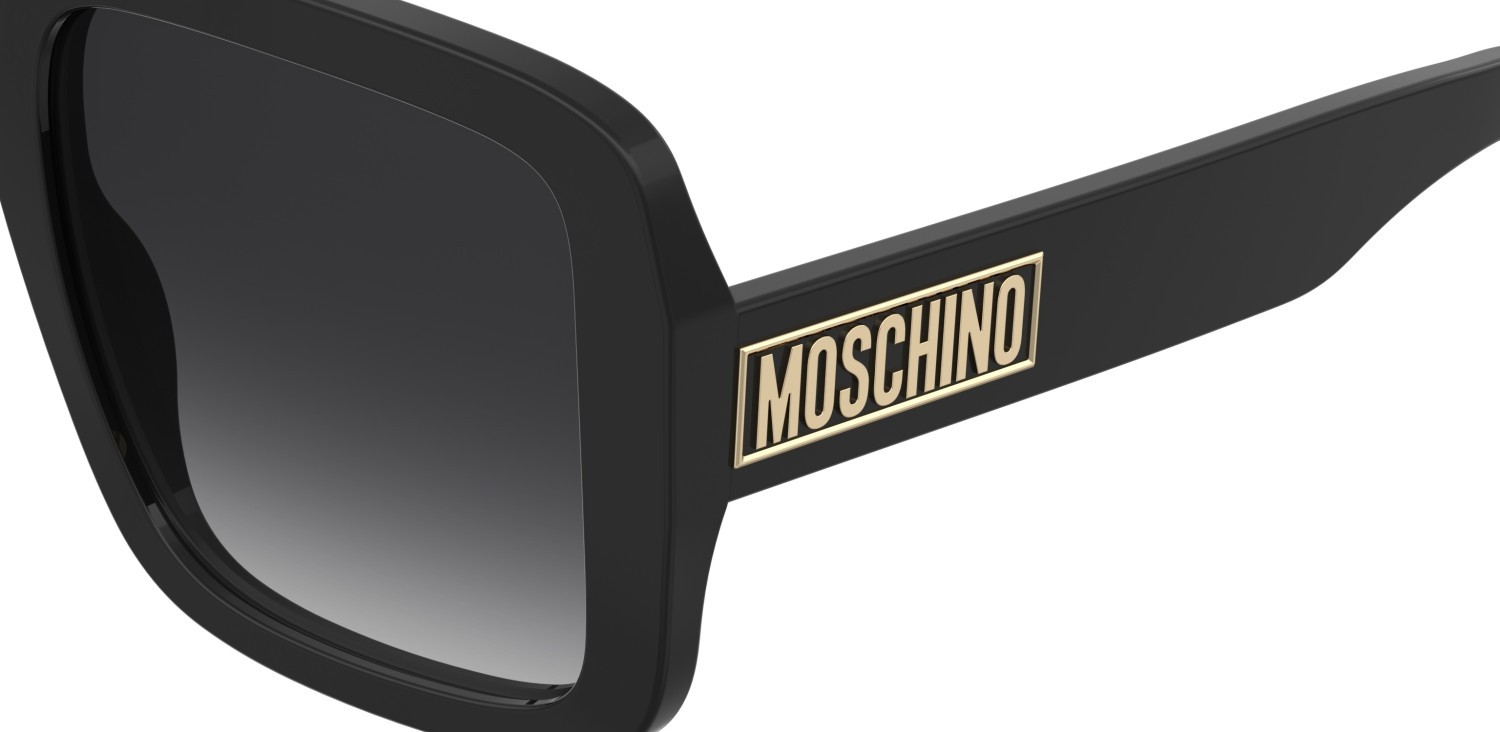 Occhiali da sole Moschino Mos180/S 207700 807 9O colore black forma quadrato lenti dark grey shaded