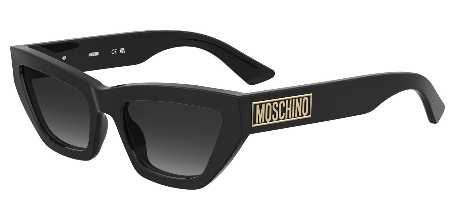 Sonnenbrillen Moschino Mos182/S 207701 807 9O farbe black form cat-eye gläser dark grey shaded