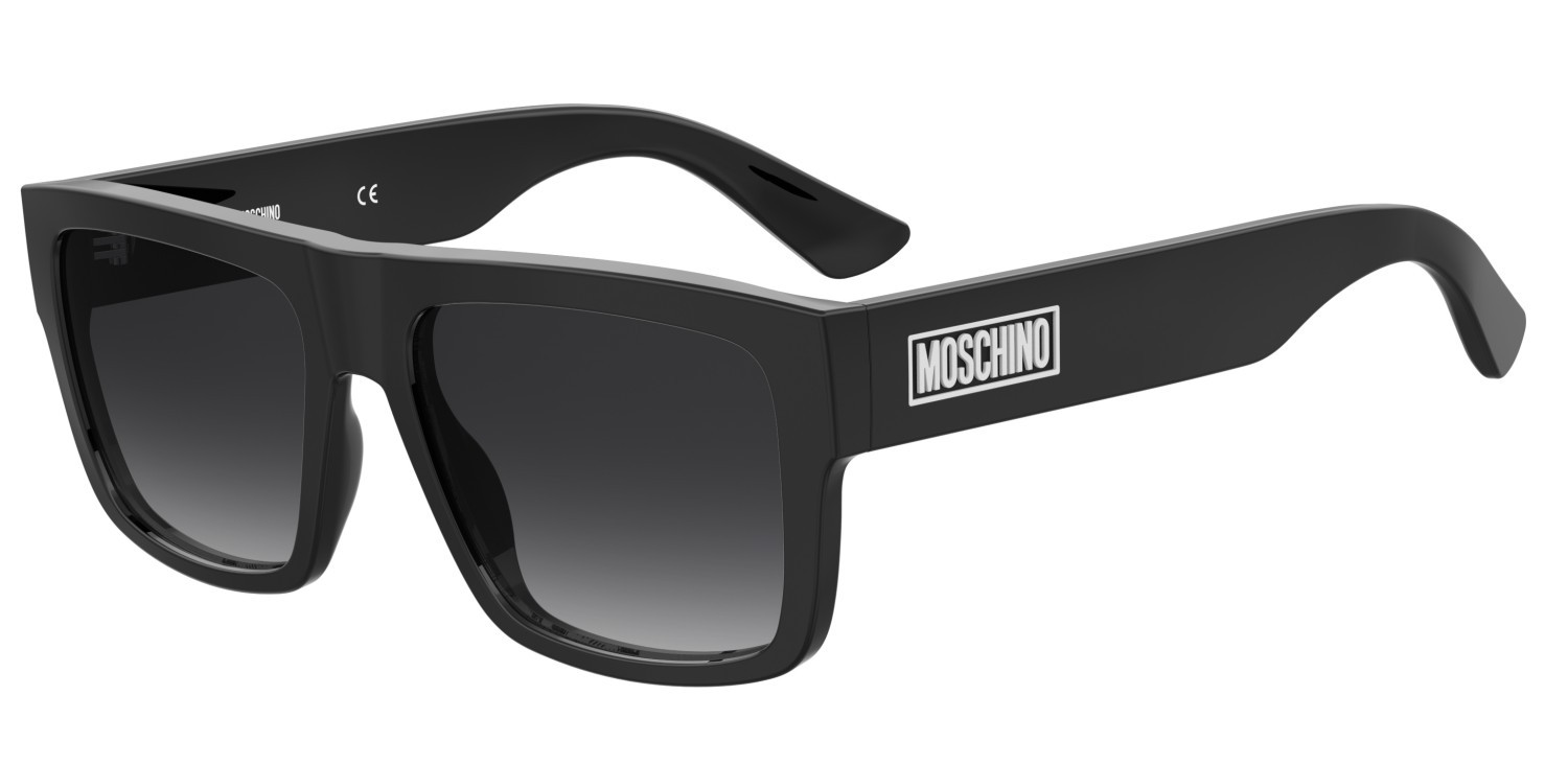 Sonnenbrillen Moschino Mos187/S 207702 807 9O farbe black form rechteckig gläser dark grey shaded