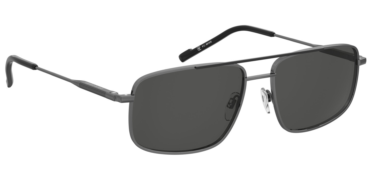 Sunglasses Pierre Cardin P.c. 6910/S 207703 85K IR color ruthenium black shape navigator lenses grey